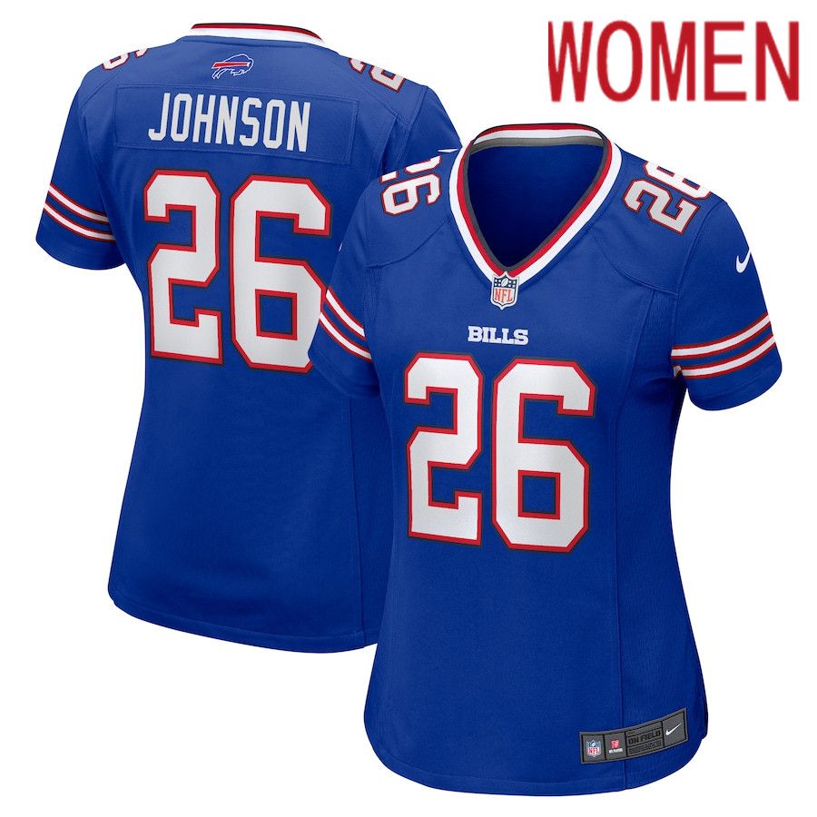 Women Buffalo Bills 26 Ty Johnson Nike Royal Team Game NFL Jersey